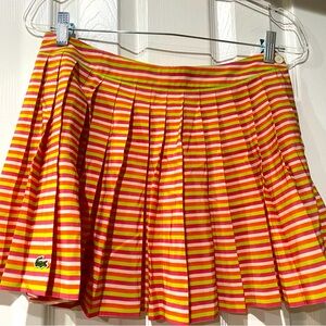 Lacoste Pleated Striped Mini Skirt Made In France Sz40